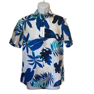 CUBAVERA Mens Tropical‎ Leaf Print Short Sleeve Button Up Shirt Size S